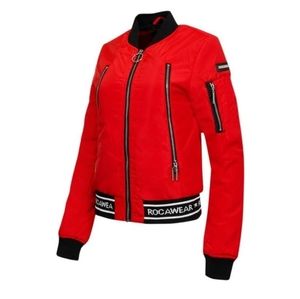 Rocawear Women's Logo Bomber Jacket Red